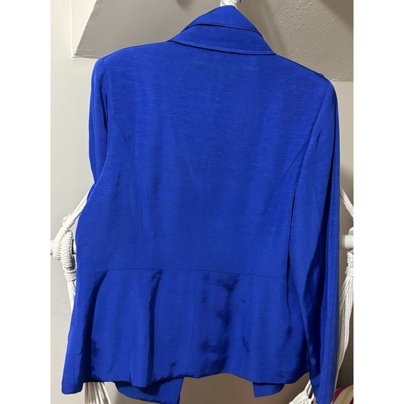 NEW Anne Klein Women's Blue Tweed Jacket Lined Size XL Open Front Blazer - Picture 4 of 8